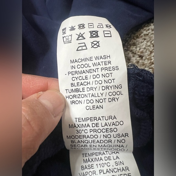 Puma SE Medium Navy Blue Embossed Pullover Hoodie Sweatshirt - Picture 8 of 13